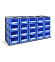 Scaffale monoblocco per minuteria con 20 contenitori Picking Box Mythos, mis.  4,  L1765  x P500 x H885 mm