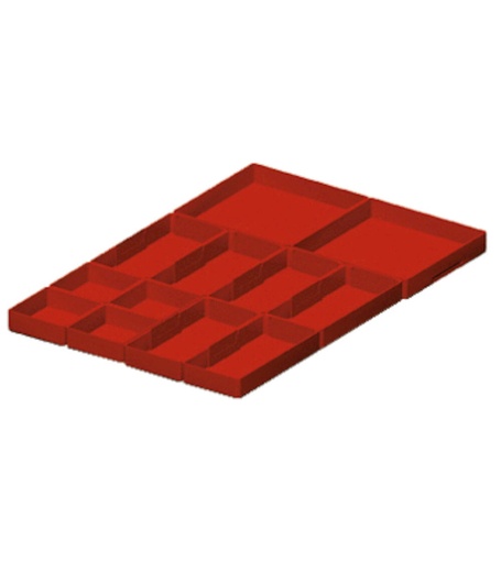 Divider box kit, 12 pieces, for drawers with H 50 mm, 18×27 EH