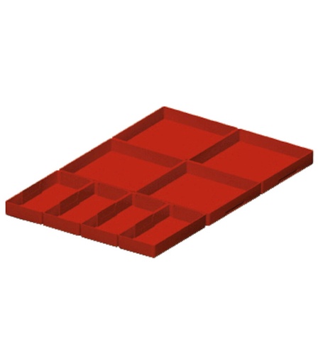 Divider box kit, 8 pieces, for drawers with H 75 mm, 18×27 EH