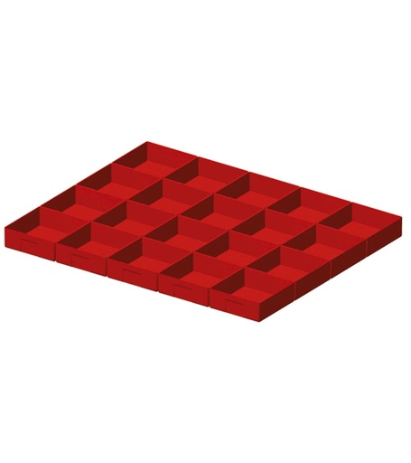 Divider box kit, 20 pieces, for drawers with H 75 mm, 45×36 EH