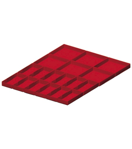 Divider box kit, 18 pieces, for drawers with H 75 mm, 27×36 EH