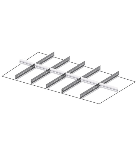 Master drawer divider set for front height H=100/125 mm – 64×36 EH