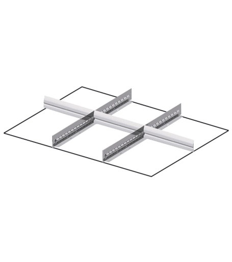 Set of 2 longitudinal dividers, 3 transverse dividers for drawers with H 300 mm, 36×27 EH