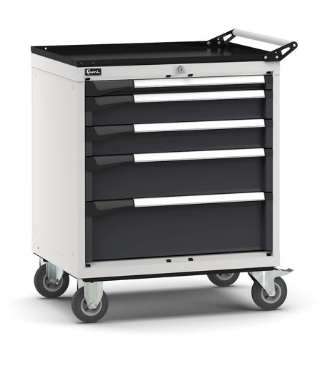 Armoire à tiroirs sur roues avec 5 tiroirs 1x50 2x100 1x150 1x200 Master – H 922 mm