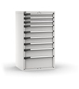 Cassettiera Master con 9 cassetti 3x100 4x150 1x200 1x300 – H 1500 mm