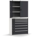 Cassettiera Master con porte con 7 cassetti 2xPR 2x75 1x100 3x150 1x200 – H 2000 mm – 54×27 EH