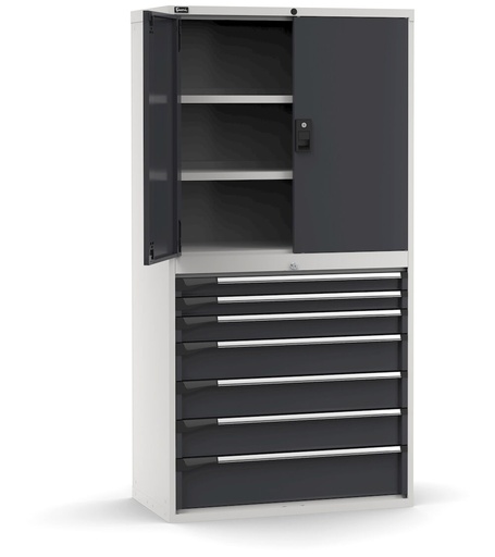 Master drawer cabinet with doors and 7 drawers 2xPR 2x75 1x100 3x150 1x200 – H 2000 mm – 54×27 EH