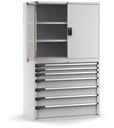 Cassettiera Master con porte con 7 cassetti 2xPR 2x75 1x100 3x150 1x200 – H 2000 mm – 64×36 EH