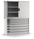 Cassettiera Master con porte con 7 cassetti 2xPR 2x75 1x100 3x150 1x200 – H 2000 mm – 78×36 EH