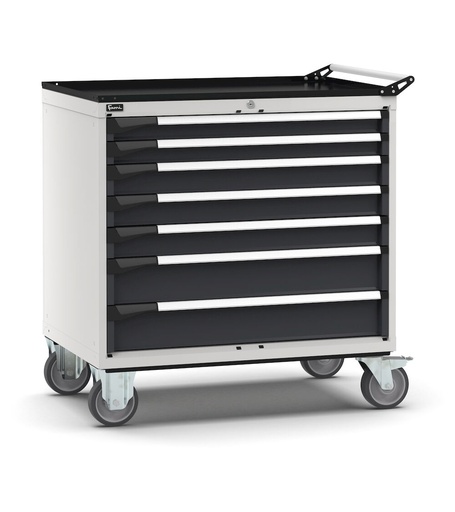 Armoire à tiroirs sur roues avec 7 tiroirs 2x75 3x100 2x150 Master – H 1117 mm