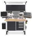 Banco da lavoro con pannello portautensili MASTERBR1509, 150 cm