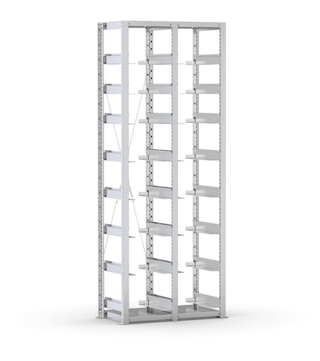 Rayonnage vide pour caisses 400x300 mm, L810 x P421 x H2003 mm