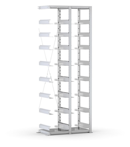Rayonnage d'extension vide pour caisses 400x300 mm, L760 x P421 x H2003 mm