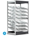 Scaffale con 7 piani inclinati