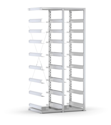 Rayonnage d'extension vide pour caisses 600x400 mm, L960 x P621 x H2003 mm
