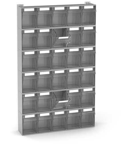 Rayonnage pour petites pièces avec 30 tiroirs Visual Box, H1000 mm