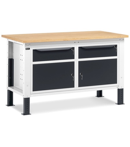 Work Up workbench 150 cm with 2 cabinets with 1 drawer and door