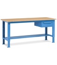 Banco da lavoro WORK2002 con 1 armadio a cassetti con 1 cassetto, L 200 cm