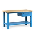 Banco da officina con 1 cassetto, 150 cm, Blu