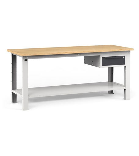 Workshop bench with 1 drawer, 200 cm, Grey and anthracite