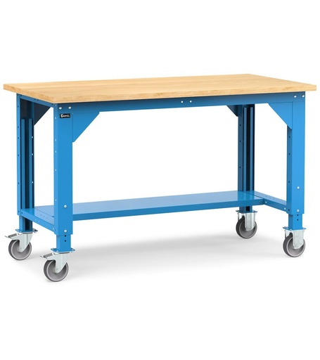 Work Up unassembled workbench with castors and 30 mm multiplex worktop
