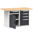 Banco con porta con 5 cassetti 1x100 3x150 1x300 1xPR Master – H 890 mm