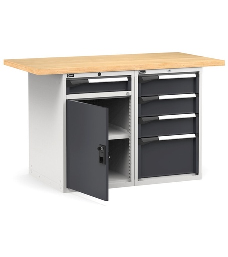 Work Master Werkbank mit Tür und 5 Schubladen 1x100 3x150 1x300 1xPR – H 890 mm