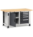 Banco con porta con 5 cassetti 2x75 1x100 1x150 1x200 1xPR Master – H 765/1115 mm