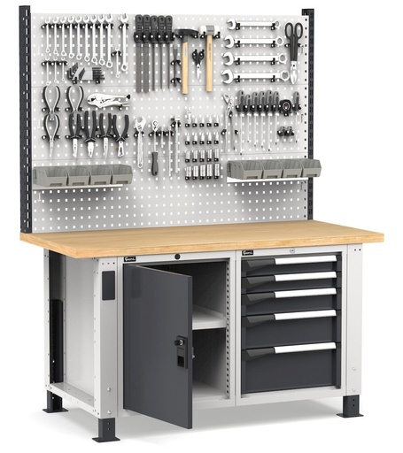 Work Master workbench with door and 5 drawers 2x75 1x100 1x150 1x200 1xPR
