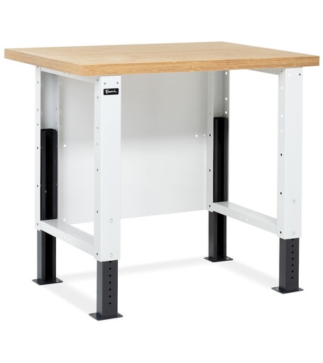 Unassembled height-adjustable Work Master BR workbench, 40 mm multiplex worktop