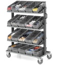 Carrello portaminuteria con 20 contenitori per scaffali RK, Linea 391