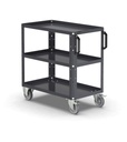 Carrello per officina a 3 ripiani con bordo rialzato, portata 330 kg,  XS