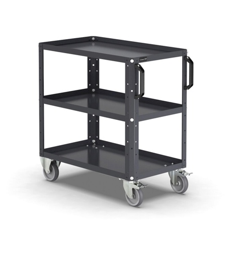 Werkstattwagen mit 3 Fachböden mit erhöhtem Rand, Tragkraft 330 kg, XS