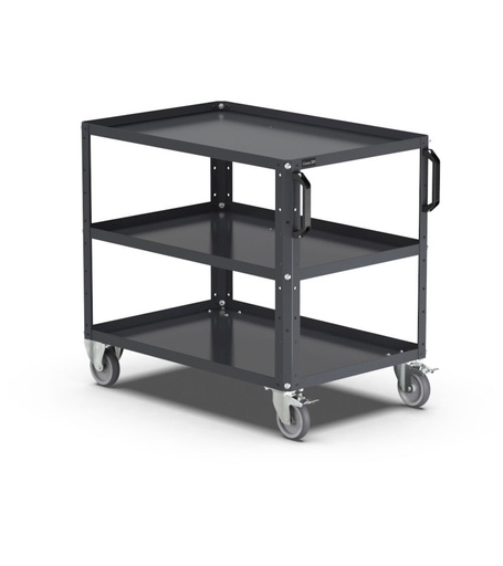 Werkstattwagen mit 3 Fachböden mit erhöhtem Rand, Tragkraft 330 kg, XL