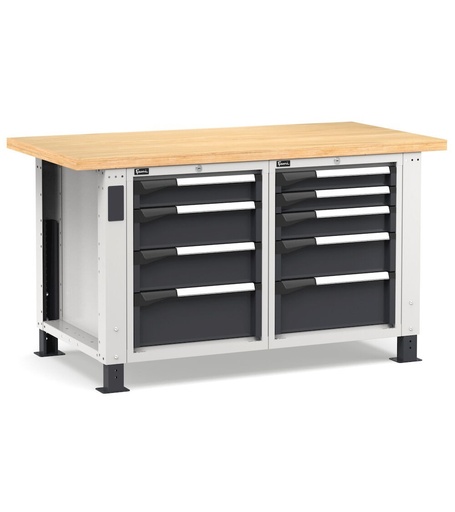 Work Master workbench with 9 drawers 2x75 2x100 3x150 2x200 – H 765/1115 mm