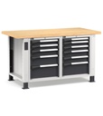 Banco con 11 cassetti 1x50 4x75 3x100 1x150 2x200 Master – H 765/1115 mm
