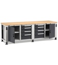 Banco con porte con 8 cassetti 2x100 4x150 2x200 2xPR Master – H 765/1115 mm
