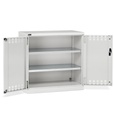 Armadio con ante a battente fessurate, L1023 x P555 x H1000 mm – Grigio chiaro (RAL 7035) – 1023 × 555 × 1000 mm