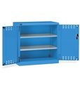 Armadio con ante a battente fessurate, L1023 x P555 x H1000 mm – Blu (RAL 5012) – 1023 × 555 × 1000 mm