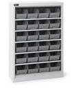 Armadio portacontenitori senza porte a battente, 5 piani e 24 contenitori Picking Box Air mis. 2, H 1001 mm, grigio chiaro