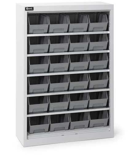Armario para cubetas sin puertas batientes, 5 estantes y 24 cubetas Picking Box Air talla 2, Al 1001 mm