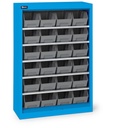 Armadio portacontenitori senza porte a battente, 5 piani e 24 contenitori Picking Box Air mis. 2, H 1001 mm, blu