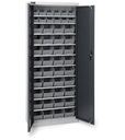 Armadio con porte a battente con 48 contenitori Picking Box Air – H 1651 mm