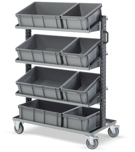 Chariot porte-bacs Euro Box en plastique recyclé